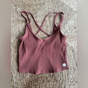 Vuori Ribbed Mauve Tank Top